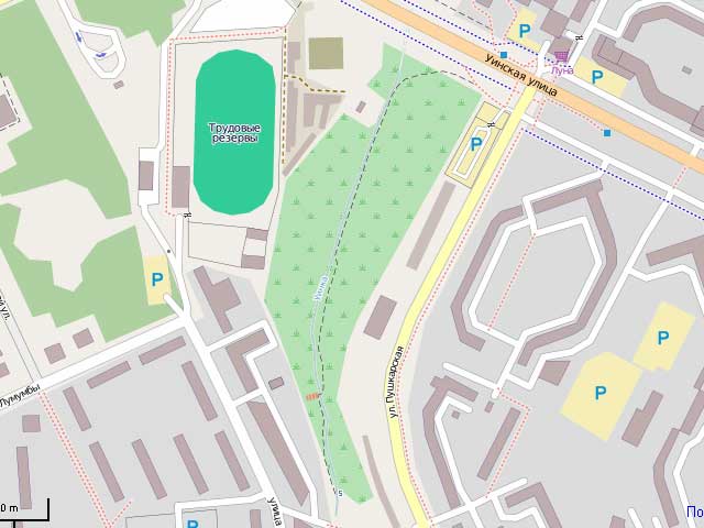 Ручей Уинка и Сад Соловьев на карте OpenStreetMap